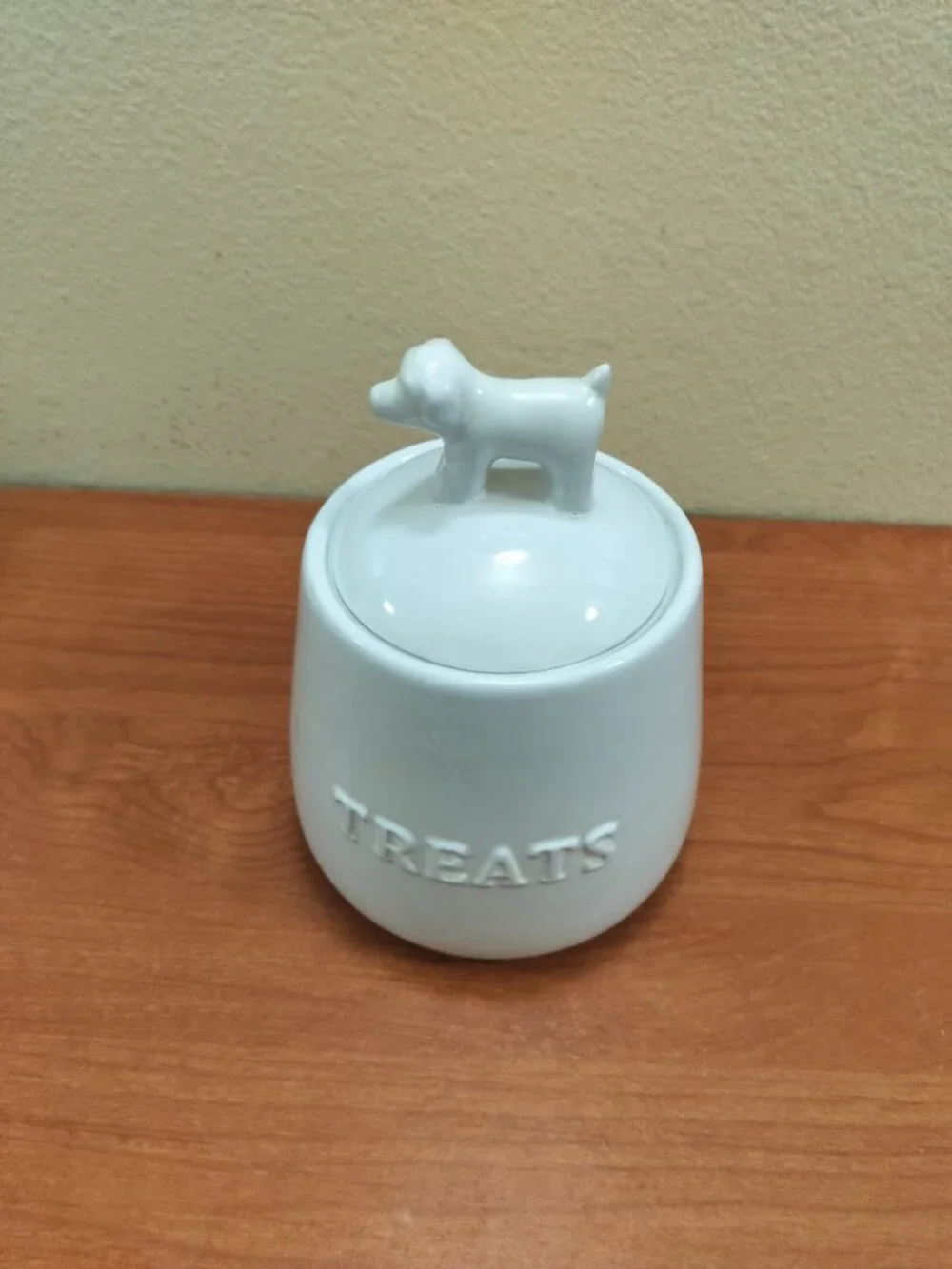 White Porcelain Dog Treat Jar Nordstrom New